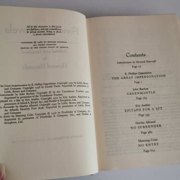 1960s Five Spy Novels Hardcover Book Vintage Blue Mystery Anthology Thrillers - Picture 5 of 9